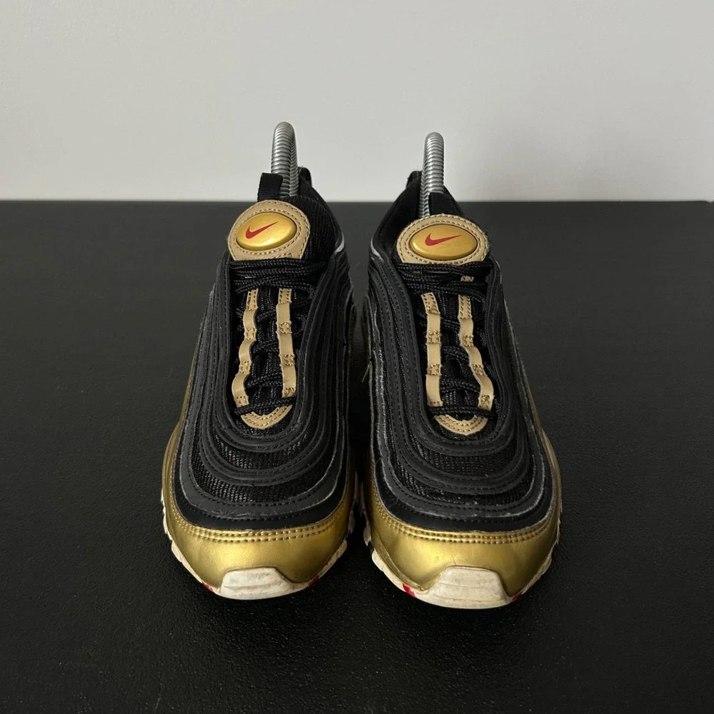Nike Air Max 97 QS Metallic Gold Black 2018 Sneakers Size 5 Womens 6.5 AT5458002